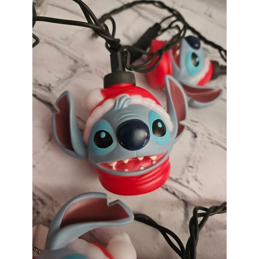 Disney Stitch LED String Lights Christmas 8.5ft Blue Red Good Blinking Holiday